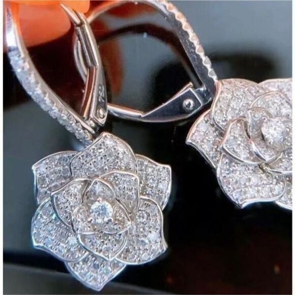 Sterling Silver Cubic Zirconia Earrings - Picture 8 of 8